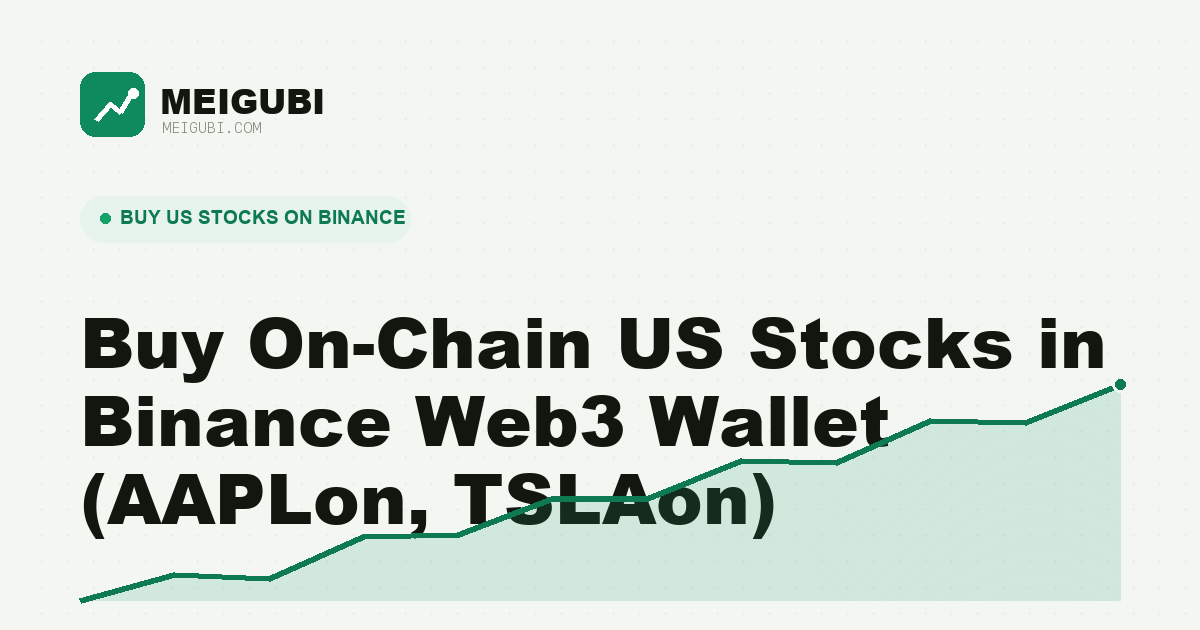 The Stocks section of Binance Web3 Wallet showing on-chain US stocks like AAPLon, TSLAon with an 'on' suffix